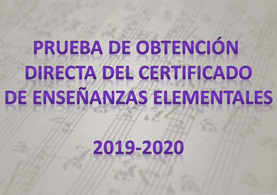 Prueba de obtención directa del certificado de enseñanzas elementales
