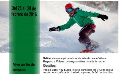 Abierto el plazo de inscripción del viaje de esquí a Sierra Nevada