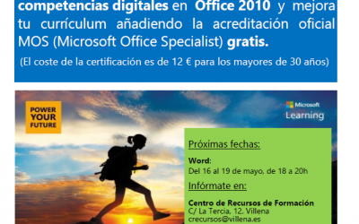 Certificado gratuito de “Microsoft Office Specialist”