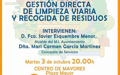 Charla para conocer las claves de la gestión directa de la limpieza viaria y recogida de residuos en Villena