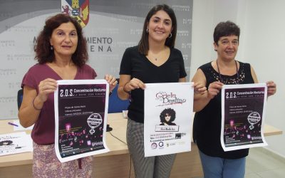 Concentración de luces violetas por la igualdad