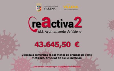 NOTIFICACIÓN DE CITAS PARA APORTACIÓN DE DOCUMENTACIÓN A LAS AYUDAS REACTIVA 2 VILLENA 2021