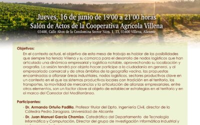 La Sede Universitaria programa la charla de expertos sobre ‘Potencialidades y realidad de la logística empresarial en el Alto Vinalopó dentro del Corredor Mediterráneo’