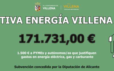 Villena presenta el Plan Reactiva Energía con 171.000 euros en ayudas a pymes y autónomos para gastos de energía y electricidad