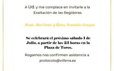 El Ayuntamiento pone a disposición del público las entradas de la Gala de Exaltación de las Regidoras de las Fiestas 2023