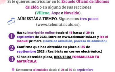 La Escuela Oficial de Idiomas abre el plazo de solicitud de plaza desde el 15 hasta el 20 de septiembre