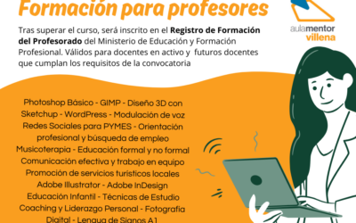 Abierta la convocatoria 2024 de cursos de formación para profesorado del Aula Mentor de Villena