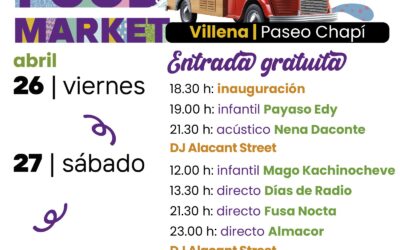 Villena organiza su 3ª edición del Street Food Market con las actuaciones de Almacor y Nena Daconte