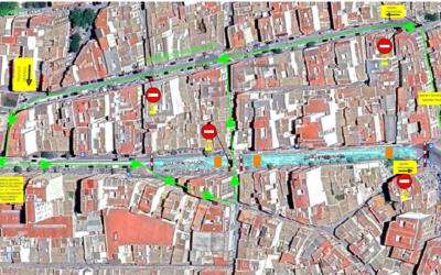 El final de las obras de la Avenida Constitución obliga a cortar el tráfico para pavimentar la calzada