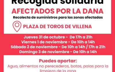 La Plaza de Toros será el lugar de recogida en Villena de la ayuda para los afectados de la DANA